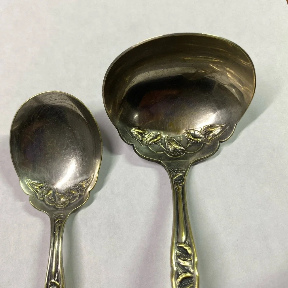 Oneida GALVESTON‎ Stainless Steel Flatwear 2pc Gravy Ladle & Serving Spoon